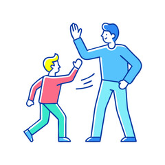 father and son high five vector icon, father and son high five vector illustration - simple illustration of father and son high five, perfect for logos,and father and son high five -themed designs.