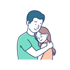 father daughter hug vector icon, father daughter hug vector illustration - simple illustration of father daughter hug, perfect for logos,and father daughter hug -themed designs.