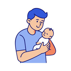 father holding baby vector icon, father holding baby vector illustration - simple illustration of father holding baby, perfect for logos,and father holding baby -themed designs.
