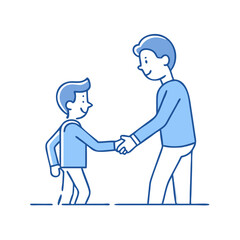 father son handshake vector icon, father son handshake vector illustration - simple illustration of father son handshake, perfect for logos,and father son handshake -themed designs.