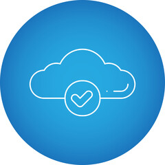 Verified Cloud icon single vector illustration