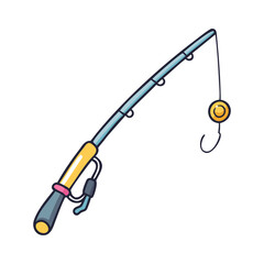 fishing rod vector icon, fishing rod vector illustration - simple illustration of fishing rod, perfect for logos,and fishing rod -themed designs.