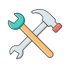 hammer and wrench crossed icon