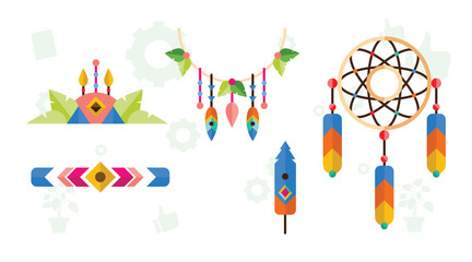 Watercolor Buffalo Skull, Dreamcatcher, Feather, Ribbon & Bead seamless pattern on white background. Watercolor Boho Style texture. Cloth design. Brown, Grey, Pink, Black & White vector backdrop.