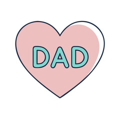heart with dad text vector icon, heart with dad text vector illustration - simple illustration of heart with dad text, perfect for logos,and heart with dad text -themed designs.