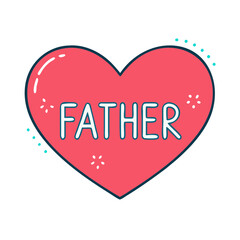 heart with father text vector icon, heart with father text vector illustration - simple illustration of heart with father text, perfect for logos,and heart with father text -themed designs.