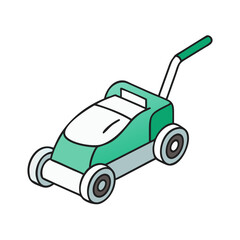 lawn mower vector icon, lawn mower vector illustration - simple illustration of lawn mower, perfect for logos,and lawn mower -themed designs.