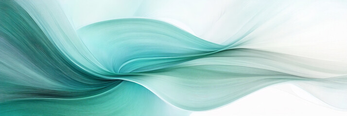 Obraz premium Abstract Flowing Waves in Soft Blue and Green Hues, Capturing the Serenity and Fluidity of Nature's Colors in an Artistic Representation of Water Movement and Light Reflections.