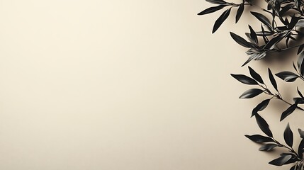Obraz premium Dark Leaves Against A Beige Background