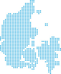 Fototapeta premium Blue Denmark dotted map