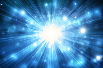Obraz premium bright blue light with many small white dots surrounding it. The light is shining brightly and the dots are scattered all around it