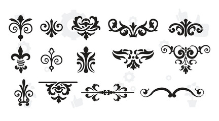 Decorative swirls dividers. Old text delimiter, calligraphic swirl ornaments and vintage divider, retro borders. Isolated decoration lines design elegant curves ornamental frame set