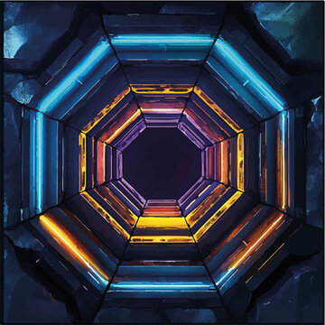 Vektorisiert aus derm Package: rpg, fantasy, game, board, symmetrisch, neon, nerd, au&szlig;erirdisch, ufo, trek, wars, Allianz, portal, planet, galaxy, 