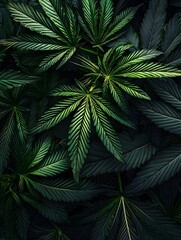 Photo of Cannabis Leaves Against a Dark Background