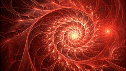 3D rendering abstract red fractal light background concept