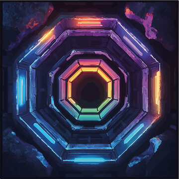 Vektorisiert aus derm Package: rpg, fantasy, game, board, symmetrisch, neon, nerd, au&szlig;erirdisch, ufo, trek, wars, Allianz, portal, planet, galaxy, 