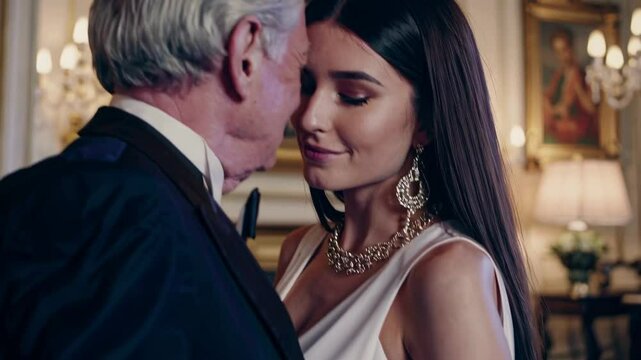 Elegant Old Man with Attractive Companion