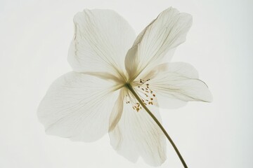 Obraz premium close up of a white flower against a white background