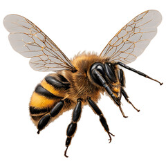 Honey bee Isolated on Transparent Background