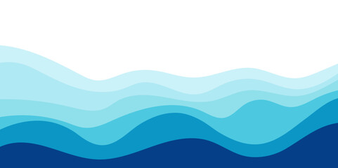 Flow wave water. Abstract sea, ocean. Background for banner, flyer. Vector illustration.