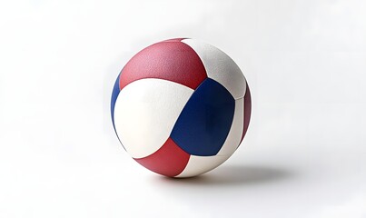 Naklejka premium Red, white, and blue volleyball on white background.