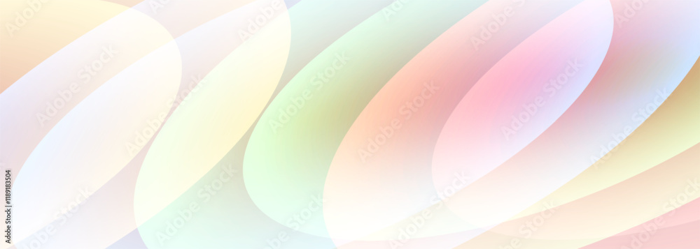 Aufkleber Colorful abstract design featuring smooth overlapping shapes and a soft pastel palette in a vibrant composition. Vector illustration