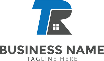 Letter TR real estate, construction, property logo design vector