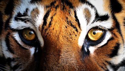 close up eyes of a tiger
