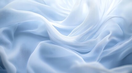 Obraz premium Soft Blue Fabric Draped in Gentle Waves