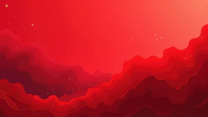 Selbstklebende Fototapeten Red Abstract Landscape, Paper Cut Style - Abstract backgrounds © Narong