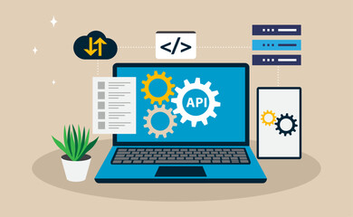 A depiction of seamless system connectivity, where APIs enable smooth data exchange, automation, and collaboration across platforms.