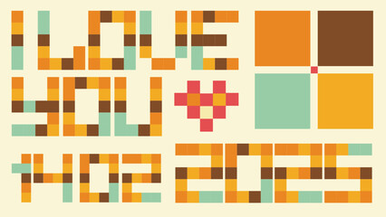 love you retro lettering vector for valentine element .eps