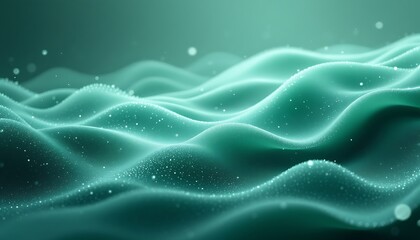 Obraz premium Abstract Teal Wave Digital Art: A Serene Digital Landscape