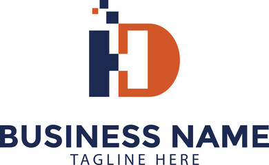 HD technology logo, letter HD technology, IT and Digital business logo