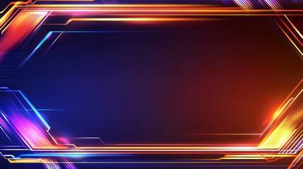 Abstract Futuristic Glowing Frame Background