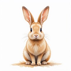 Obraz premium Adorable Light Brown Bunny Rabbit Sitting Cute Pet Animal Portrait Easter