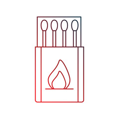 Matches gradient outline icon with white background vector stock illustration