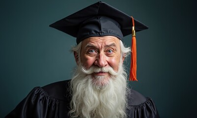 Portrait of Senior Man in Graduation Regalia