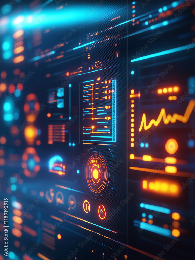 Aufkleber Smart home energy monitoring system interface showcasing data analytics