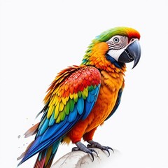 Obraz premium Vibrant Scarlet Macaw Parrot Bird Tropical Wildlife Colorful Feathers Exotic Animal