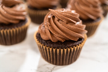 Baking Chocolate Cupcakes with Decadent Chocolate Frosting