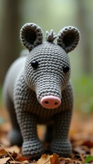 Obraz premium realistic highly detailed crochet of a tapir with a nature background