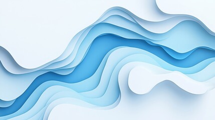 Obraz premium Serene Blue River Flow - Abstract Minimalist Nature Scene with Soft Gradients