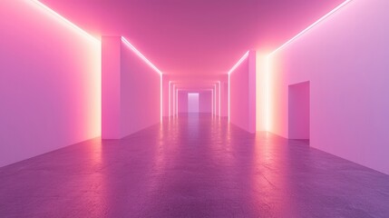 A digital render of a gallery space with customizable walls and lighting.