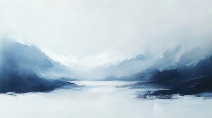 Fototapeta premium Arctic Elegance - Abstract Polar Landscape with Icy Whites and Blues