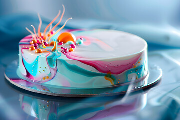 Artful mastery in Baking: A beautifully designed glossy jq Cake for Celebratory Occasions