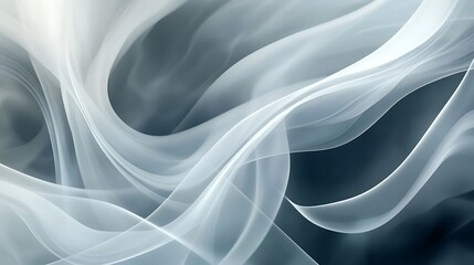 Obraz premium Abstract Gray and White Swirling Wave Design