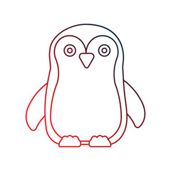 Penguin  gradient outline icon with white background vector stock illustration