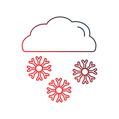 Snowflake  gradient outline icon with white background vector stock illustration