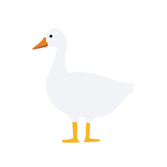 Hand drawn goose icon isolated on white background.